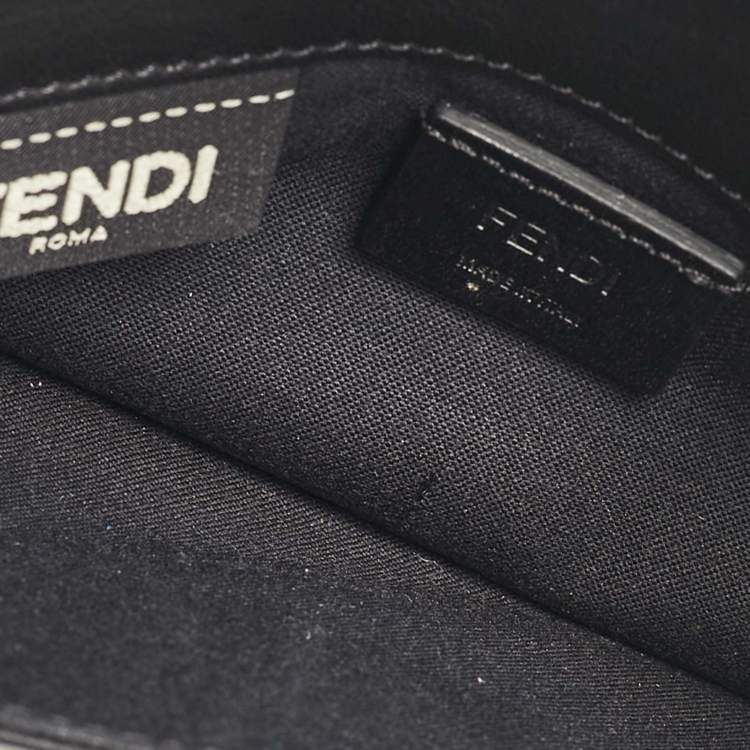 Pre Owned Fendi Black Leather Tube Wallet on Chain