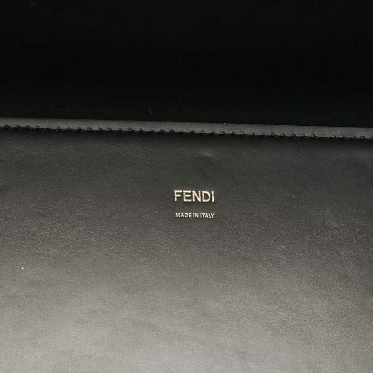 Pre Owned Fendi Black Leather Medium Sunshine Shopper Tote