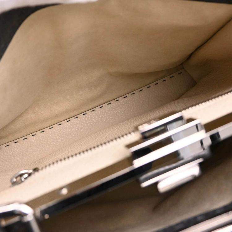 Pre Owned Fendi Gray Leather Peekaboo Handbag