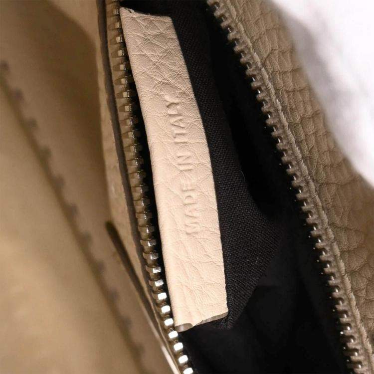 Pre Owned Fendi Gray Leather Peekaboo Handbag