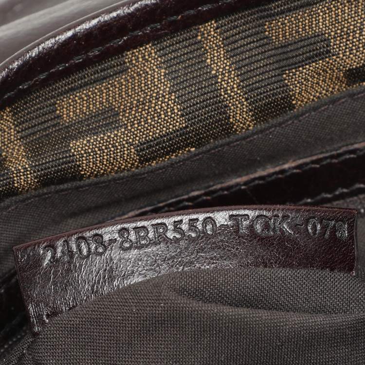 Pre Owned Fendi Brown Zucca Canvas and Leather Double Buckle Hobo 