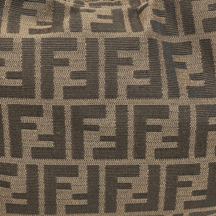 Pre Owned Fendi Tobacco Zucca Canvas Chef Chain Hobo