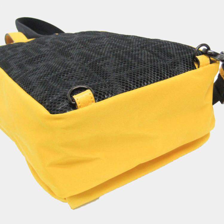 Pre Owned Fendi Yellow Nylon Fendines Sling Backpack