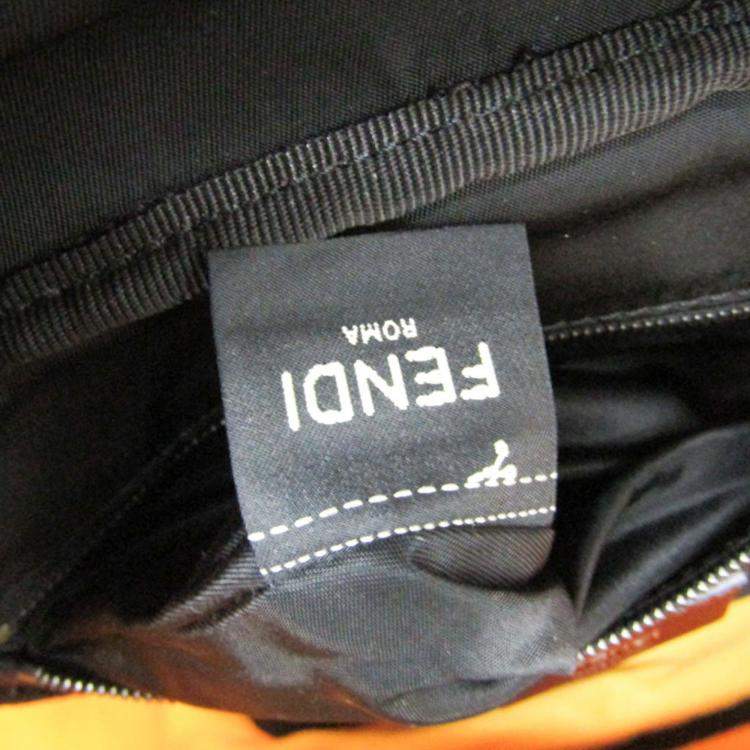 Pre Owned Fendi Yellow Nylon Fendines Sling Backpack