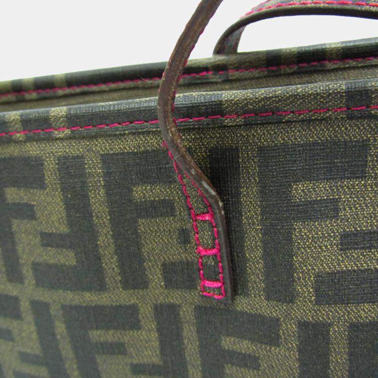 Pre Owned Fendi Brown PVC Zucca Tote Bag