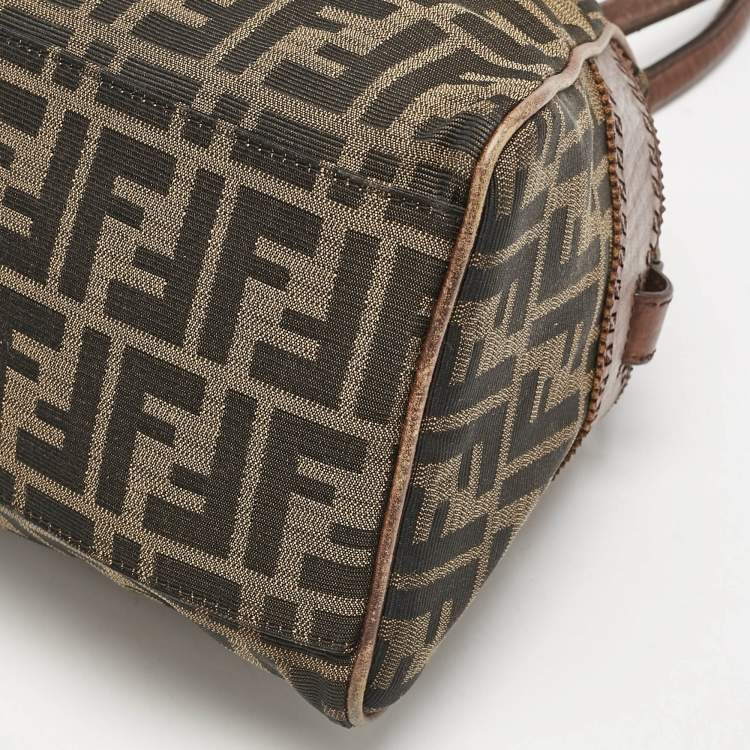 Pre Owned Fendi Tobacco Zucca Canvas Medium Chef De Jour Bag