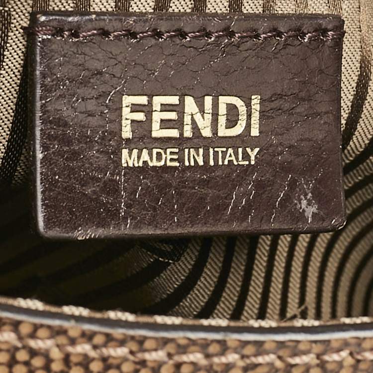 Pre Owned Fendi Tricolor Leather and Calf Hair Anna Shoulder Bag