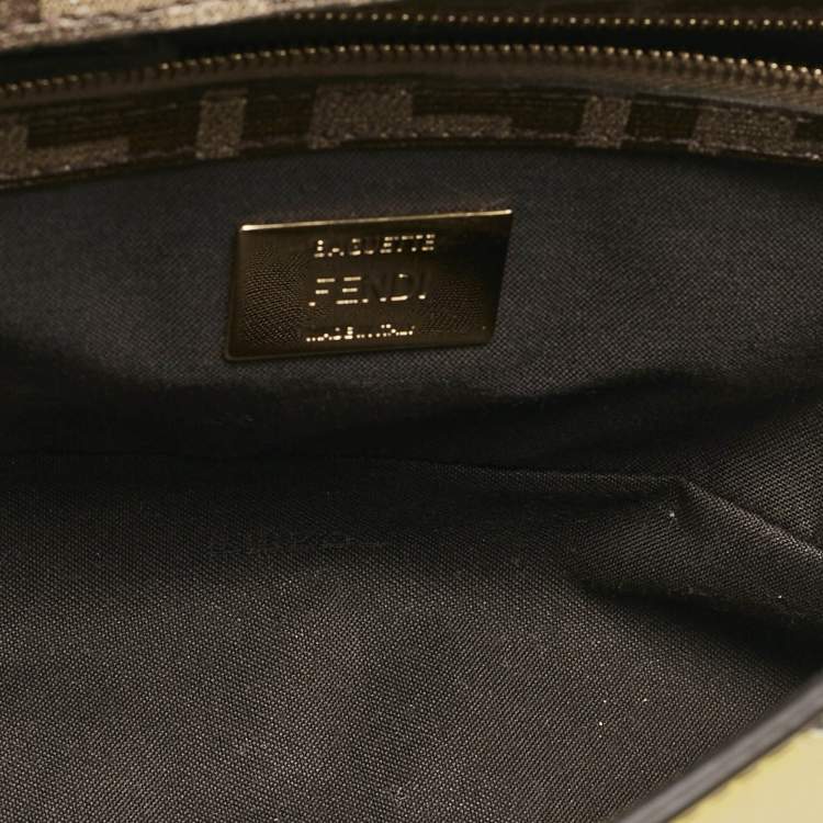 Pre Owned Fendi Multicolor Zucca Coated Canvas and Leather Inlay Baguette Bag