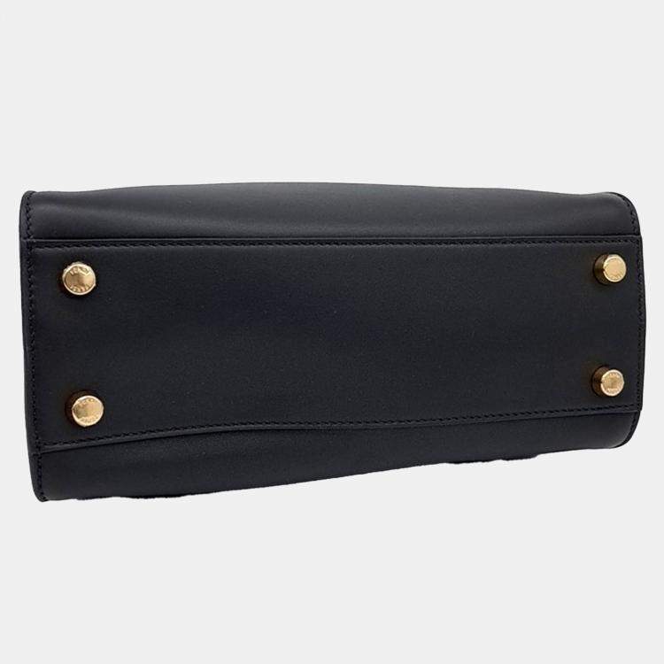 Pre Owned Fendi Black Leather Peekaboo Essentially Mini bag