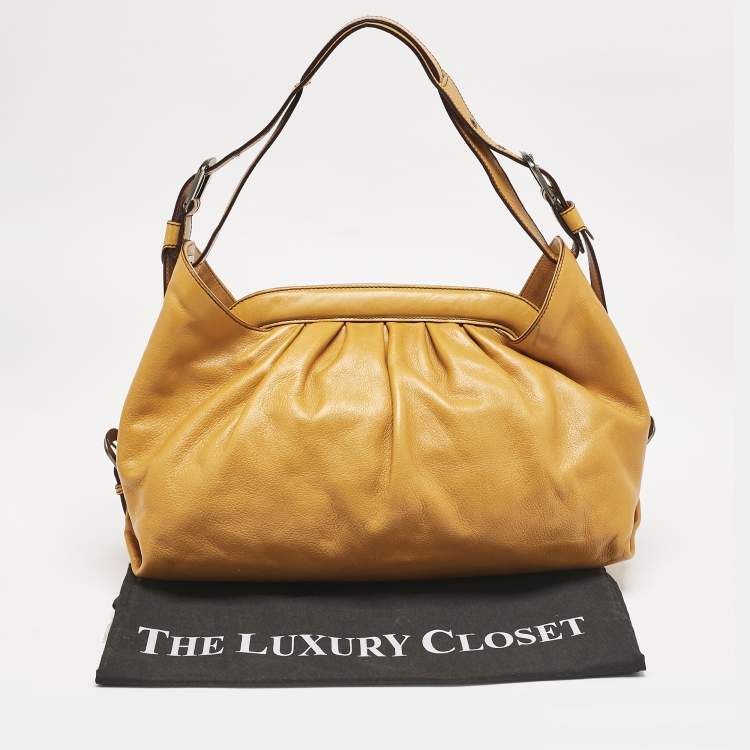 Pre Owned Fendi Tan Leather Doctor B Hobo
