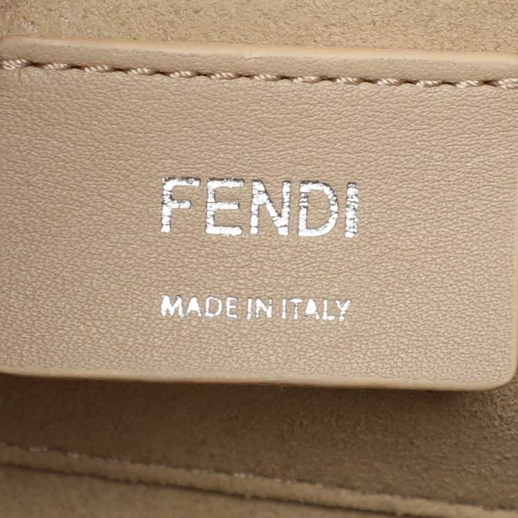 Pre Owned Fendi Black Velvet and Leather Small Kan I Logo Embellished Top Handle Bag