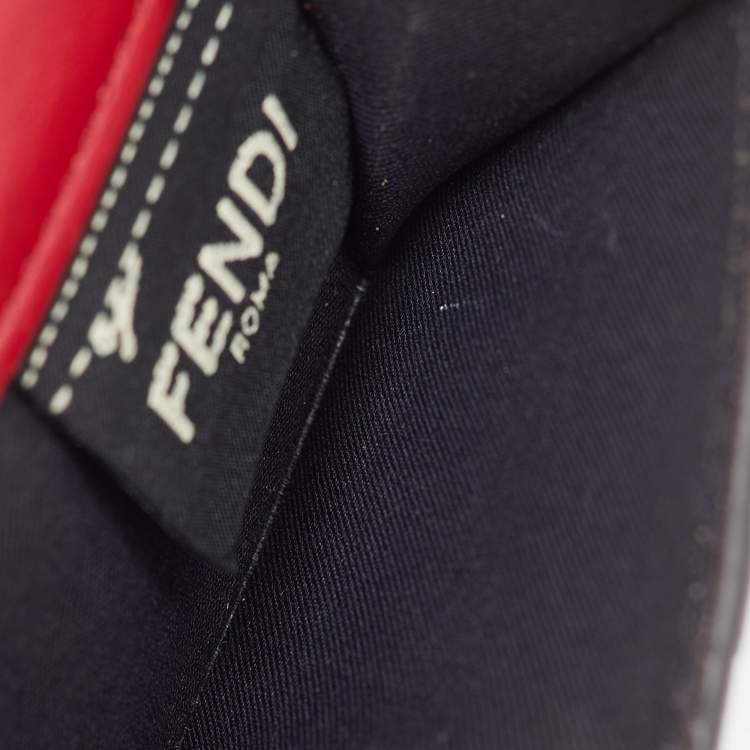 Pre Owned Fendi Brown/Red Zucca Leather F is Fendi Trifold Wallet