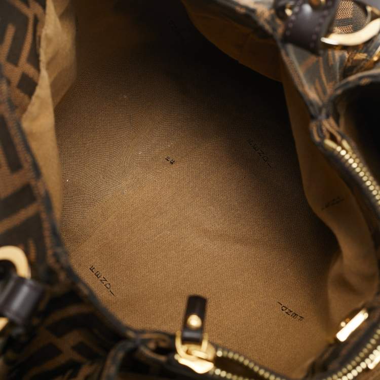 Pre Owned Fendi Tobacco Zucca Canvas Chef Tote