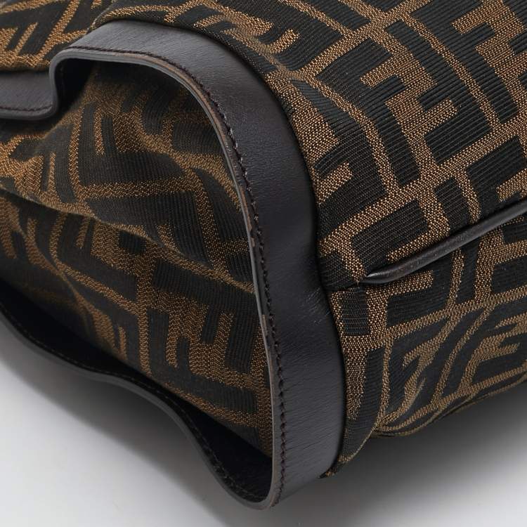 Pre Owned Fendi Tobacco Zucca Canvas Chef Tote