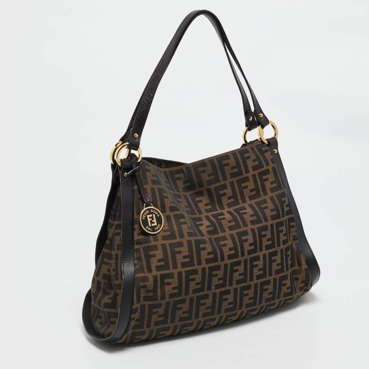 Pre Owned Fendi Tobacco Zucca Canvas Chef Tote