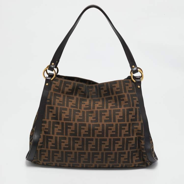 Pre Owned Fendi Tobacco Zucca Canvas Chef Tote
