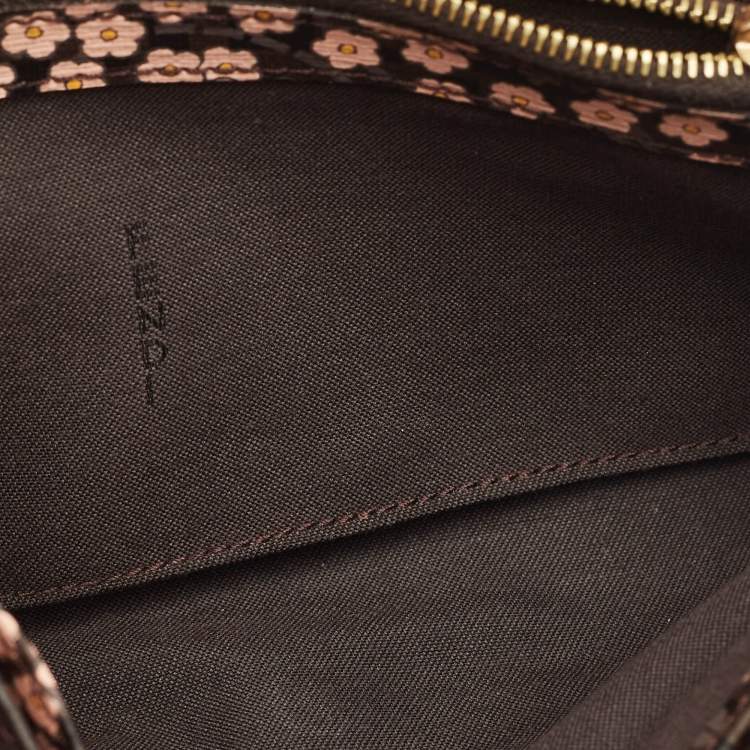 Pre Owned Fendi Brown Zucchino Coated Canvas Forever Continental Wallet