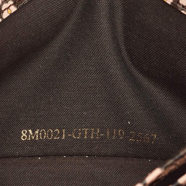 Pre Owned Fendi Brown Zucchino Coated Canvas Forever Continental Wallet