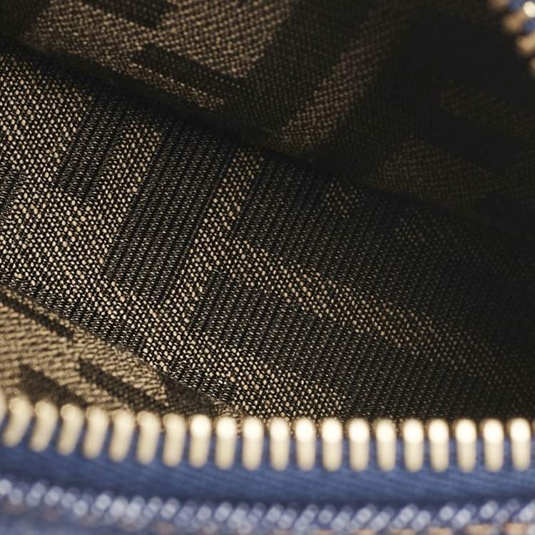 Pre Owned Fendi Blue Denim Nano Fendigraphy Hobo