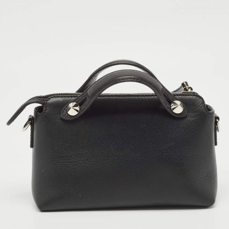 Pre Owned Fendi Black Leather Mini By The Way Shoulder Bag