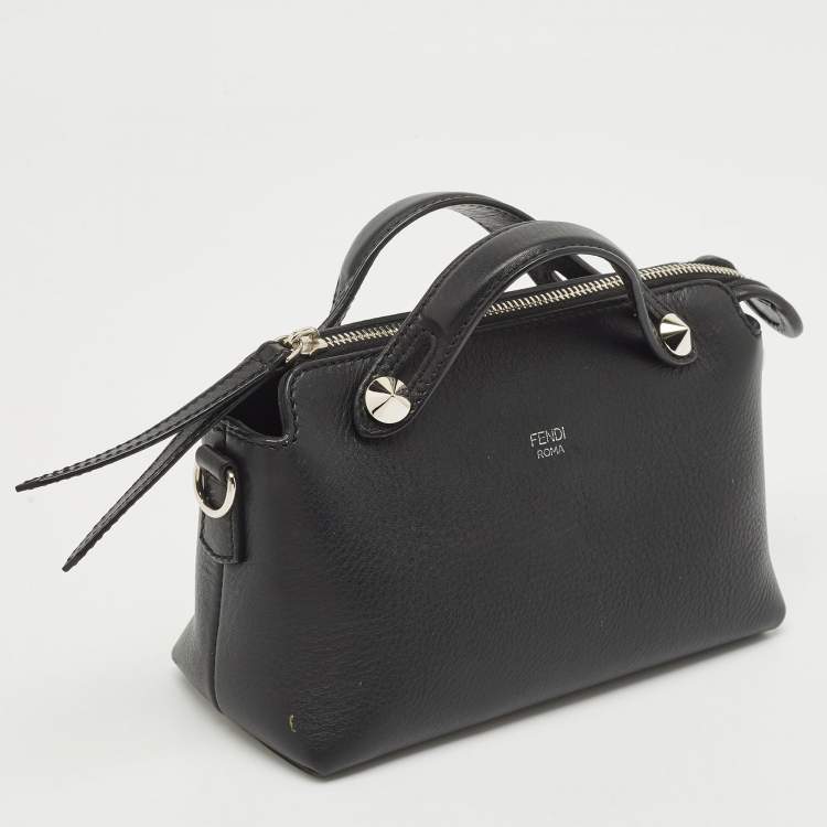 Pre Owned Fendi Black Leather Mini By The Way Shoulder Bag