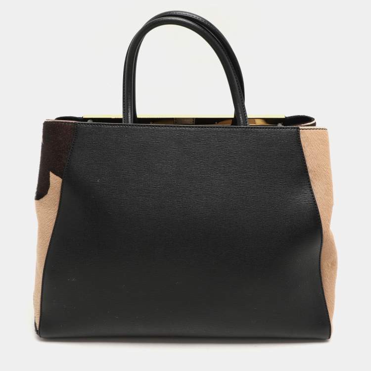 Pre Owned Fendi Tricolor Leather Medium 2Jours Tote