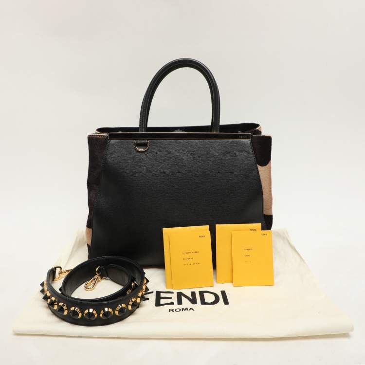 Pre Owned Fendi Tricolor Leather Medium 2Jours Tote