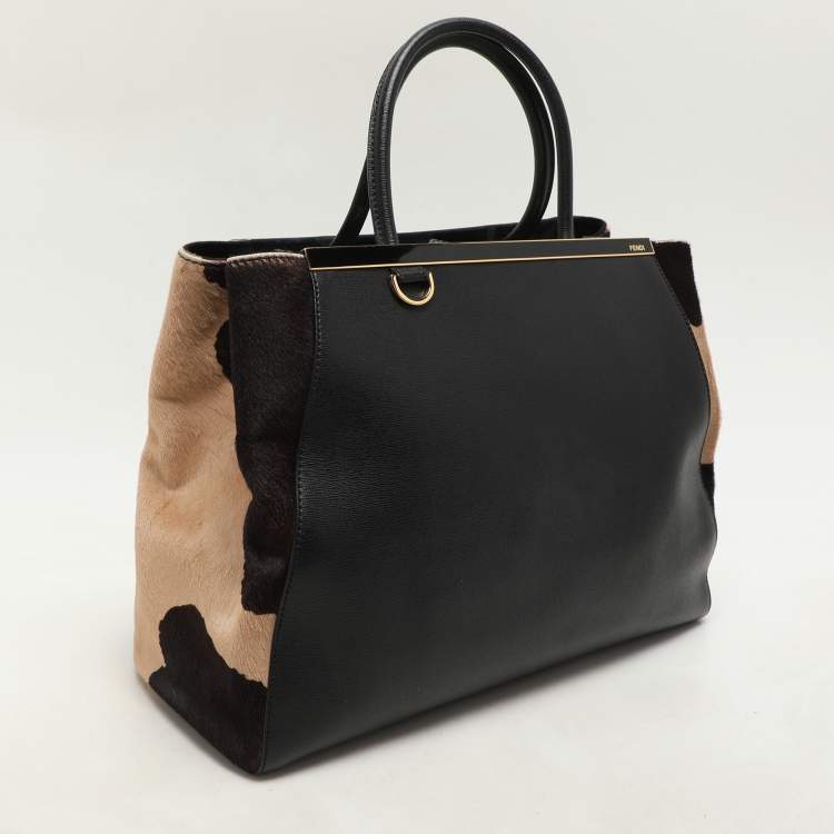 Pre Owned Fendi Tricolor Leather Medium 2Jours Tote