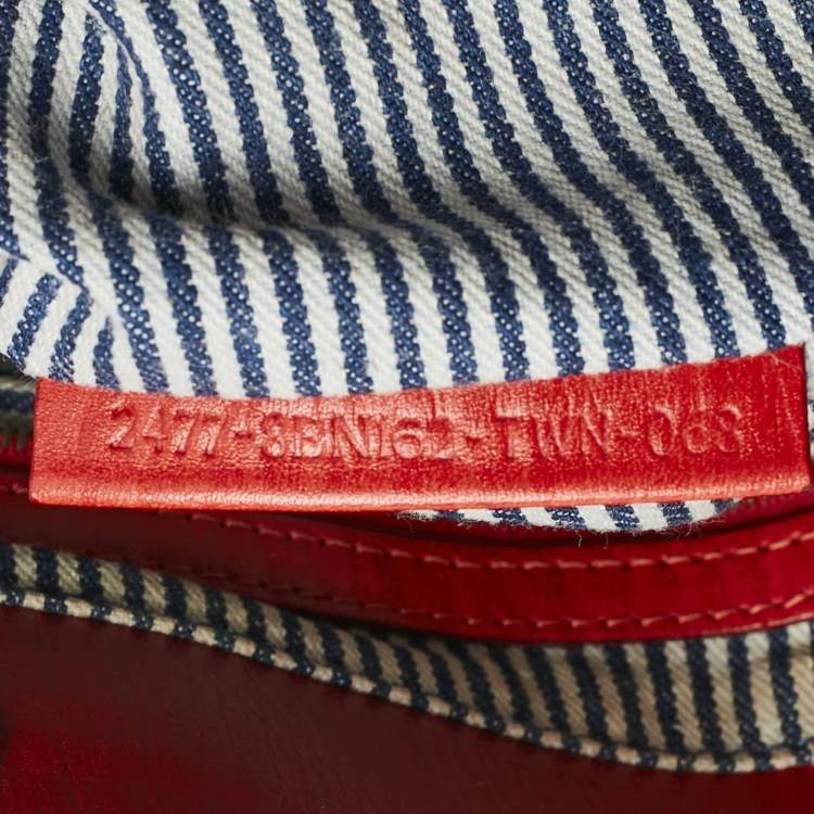 Pre Owned Fendi Red/Blue Denim Chef Du Jour Satchel