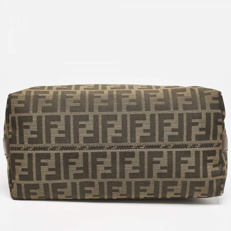 Pre Owned Fendi Tobacco Canvas and Leather Small Hobo