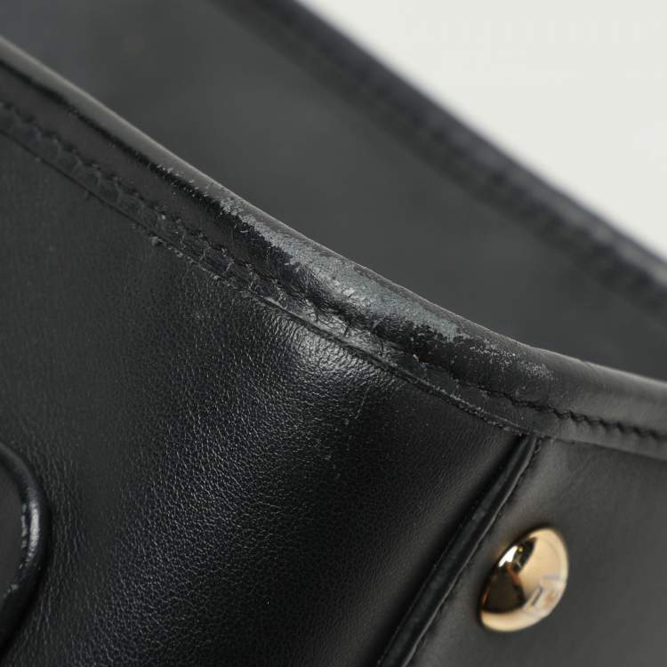 Pre Owned Fendi Black/Brown Zucca Leather Small Runaway Shoulder Bag