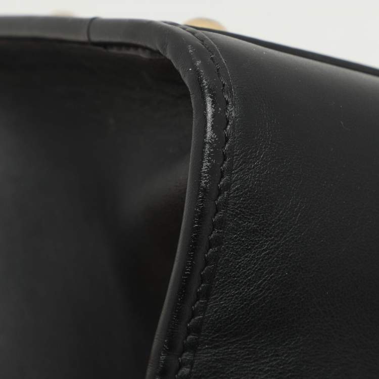Pre Owned Fendi Black/Brown Zucca Leather Small Runaway Shoulder Bag