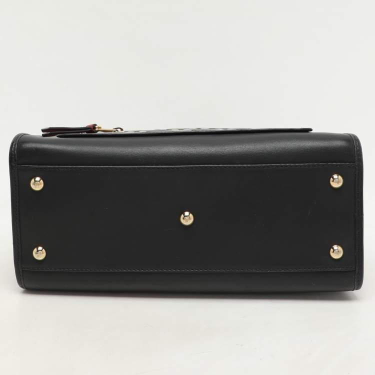 Pre Owned Fendi Black/Brown Zucca Leather Small Runaway Shoulder Bag