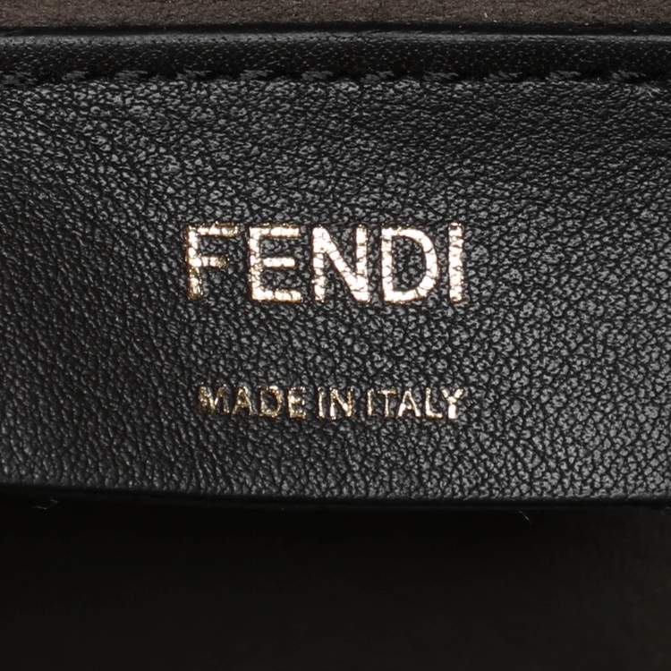 Pre Owned Fendi Tobacco/Black Zucca Coated Canvas and Leather Medium Runaway Shopper Tote