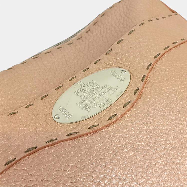 Pre Owned Fendi Beige Leather Selleria crossbody bag