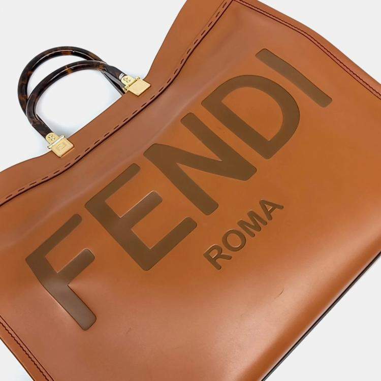 Pre Owned Fendi Brown Leather Fendi Sunshine Large bag