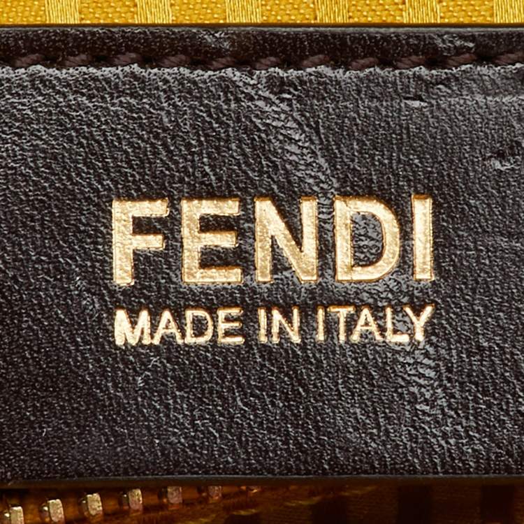 Pre Owned Fendi Yellow Leather Medium 2Jours Tote