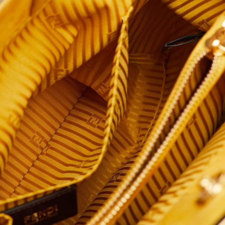 Pre Owned Fendi Yellow Leather Medium 2Jours Tote