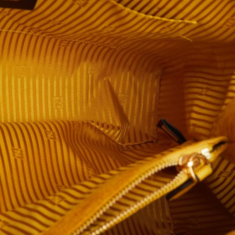 Pre Owned Fendi Yellow Leather Medium 2Jours Tote