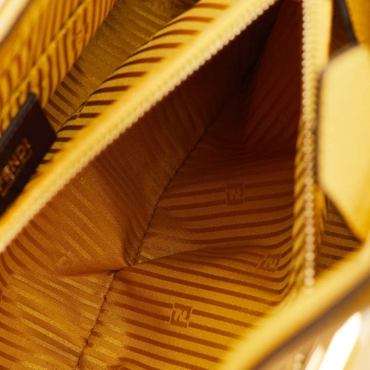 Pre Owned Fendi Yellow Leather Medium 2Jours Tote