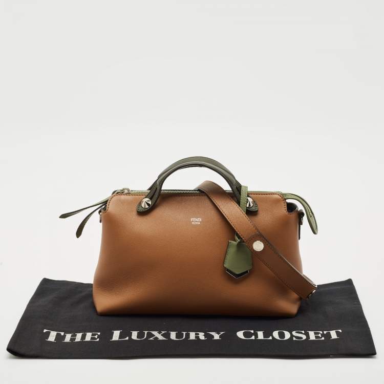 Pre Owned Fendi Brown/Green Leather Small By The Way Bag