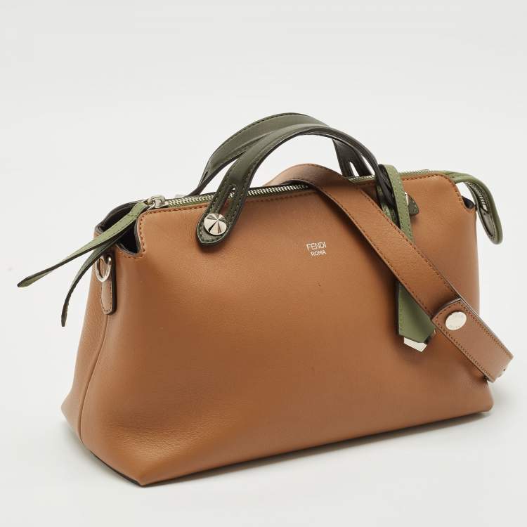 Pre Owned Fendi Brown/Green Leather Small By The Way Bag