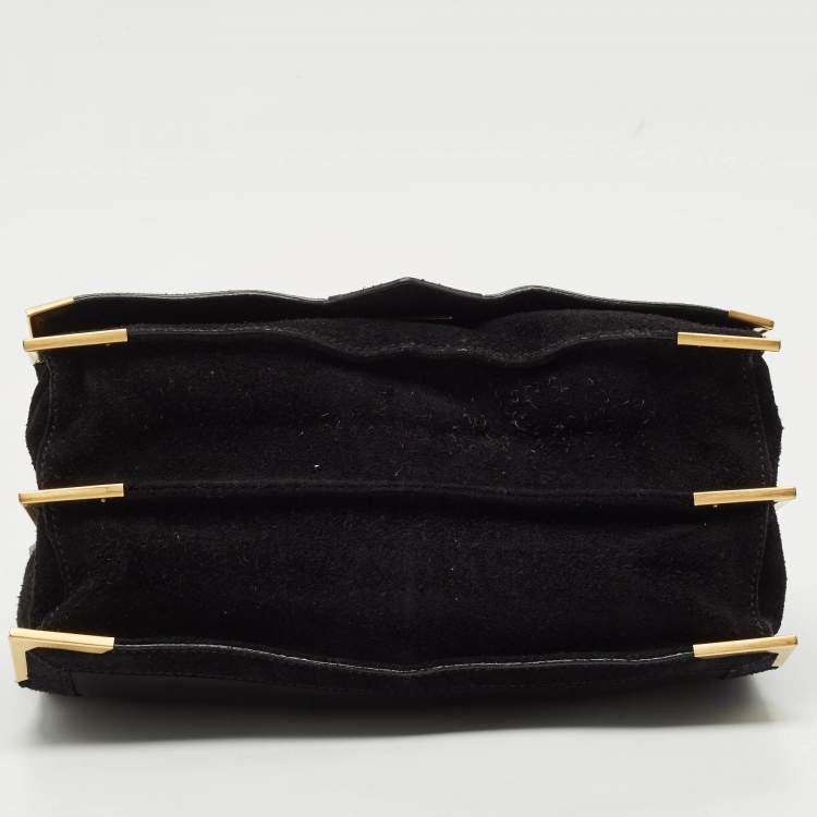 مملوكة مسبقًا Fendi Black Leather and Suede Classico No.1 Top Handle Bag