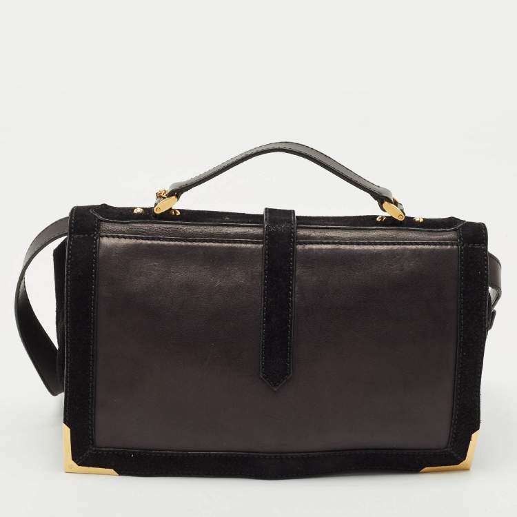 مملوكة مسبقًا Fendi Black Leather and Suede Classico No.1 Top Handle Bag