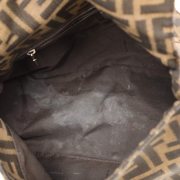 Pre Owned Fendi Brown Zucca Canvas and Python Embellished Mama Forever Shoulder Bag