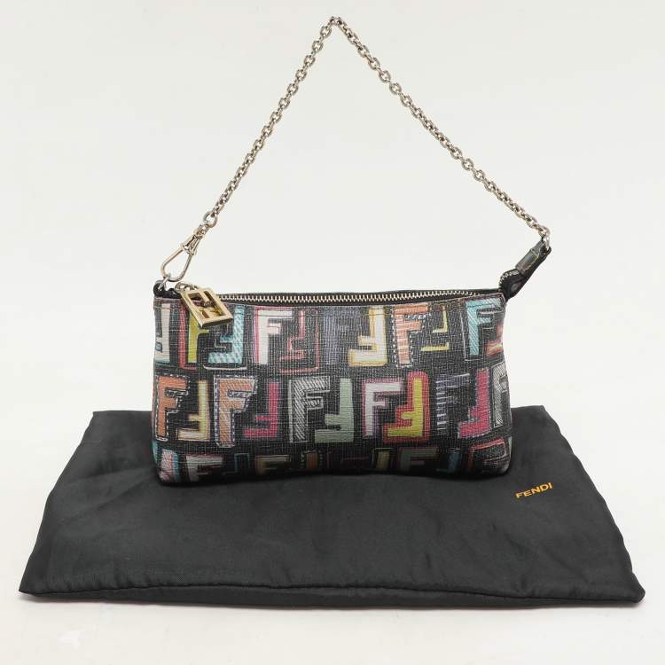 مملوكة مسبقًا Fendi Multicolor Zucca Print Coated Canvas Spalmati Pochette