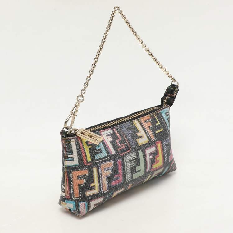 مملوكة مسبقًا Fendi Multicolor Zucca Print Coated Canvas Spalmati Pochette