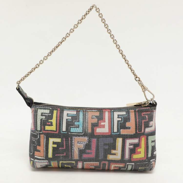 مملوكة مسبقًا Fendi Multicolor Zucca Print Coated Canvas Spalmati Pochette