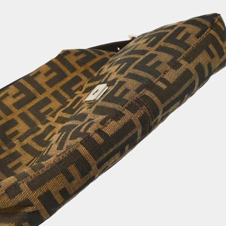 Pre Owned Fendi Brown Zucca Baguette Handbag 