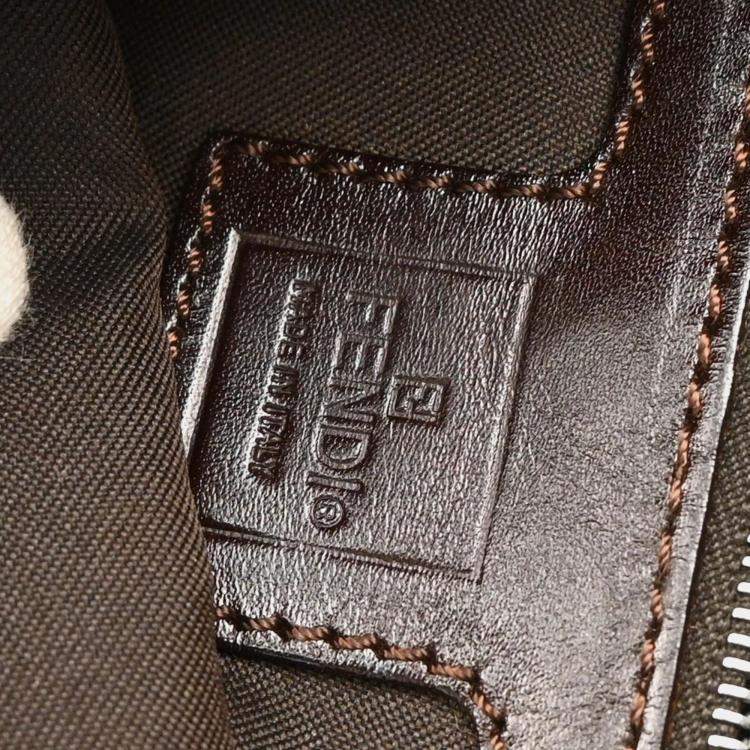 Pre Owned Fendi Brown Zucca Baguette Handbag 
